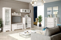 Шкаф-витрина 1 стеклянная дверь и 2 ящика Николь 